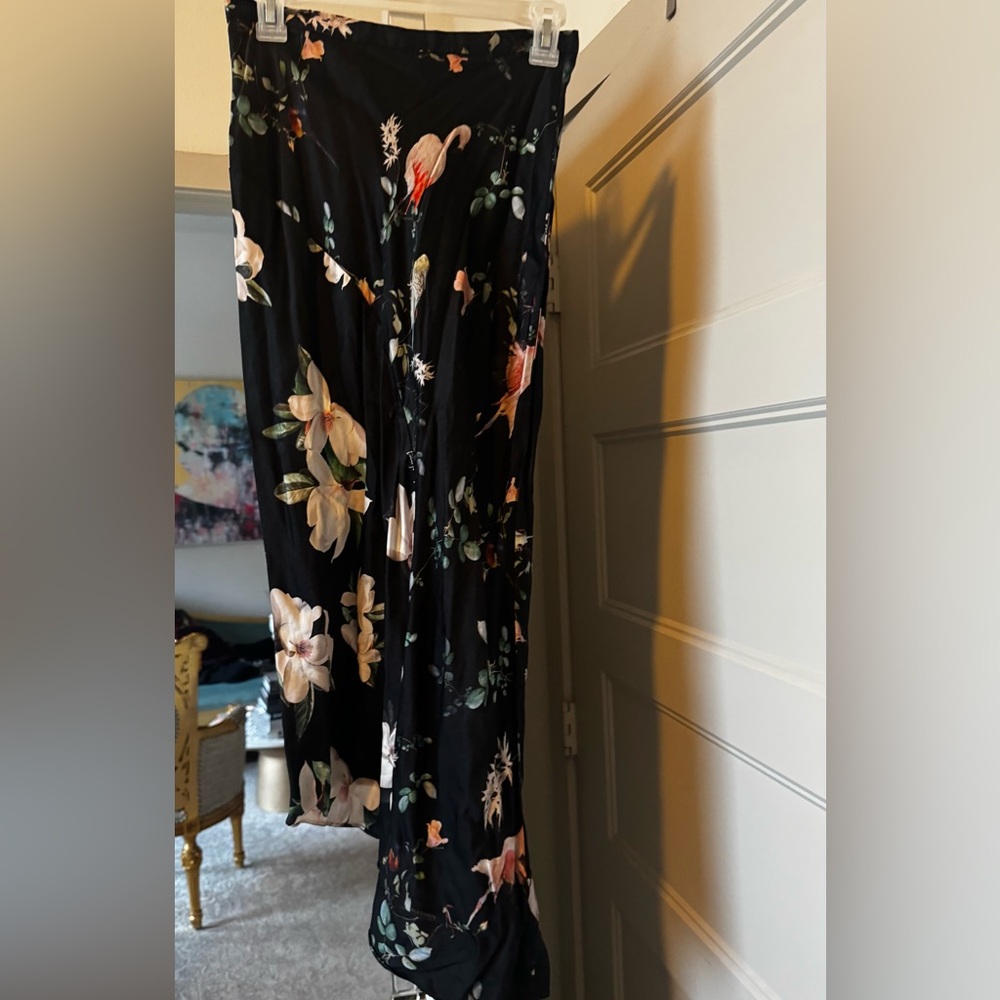 Floral Black Maxi Skirt